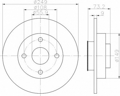 HELLA PAGID 8dd355116081 -  Тормозной диск